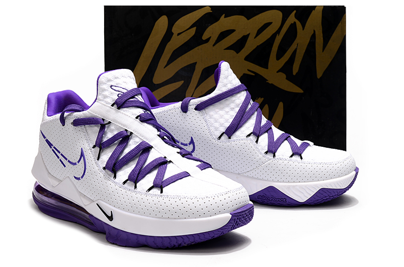 Nike LeBron 17 Low White Purple Shoes
